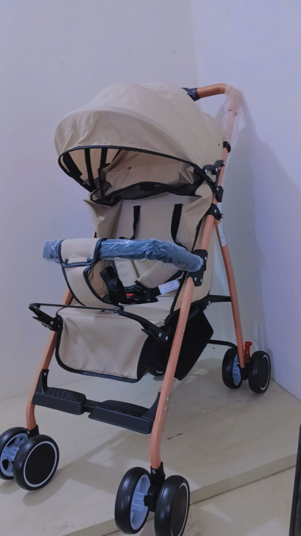 One Hand Fold Stroller with Flat Reclining Seat, Coal